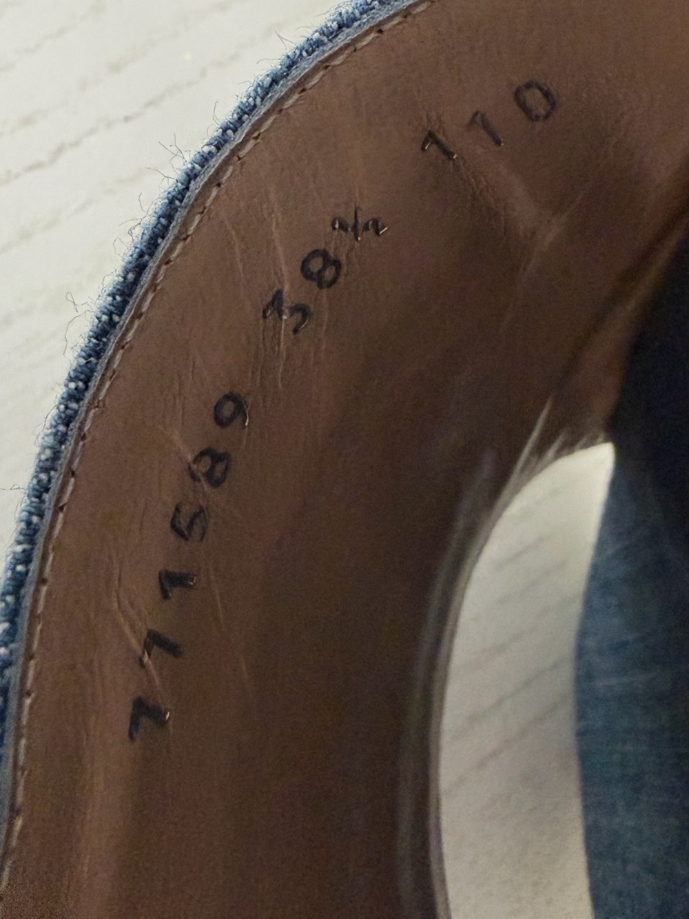 Gucci Blue Denim Logo Slide Sandals - Picture 9 of 9